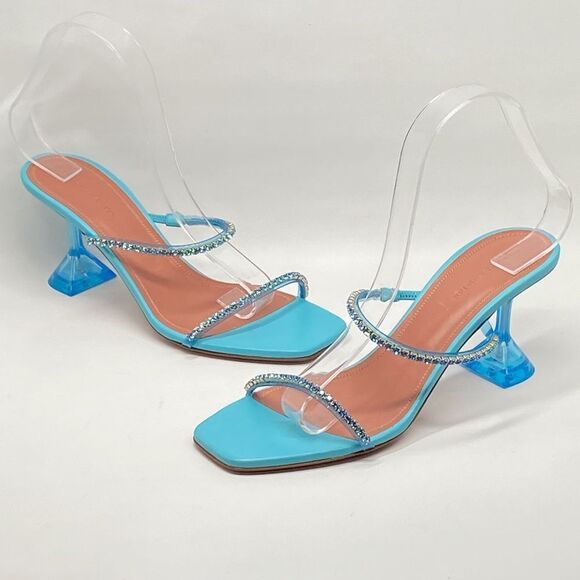 Amina Muaddi Gilda embellished PVC mules size 38 - Picture 5 of 16